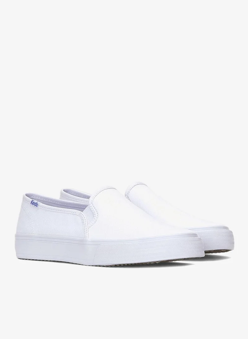 Keds white Keds Women's Double Decker Slip On Canvas Casual Sneaker White for Women | Best Price UAE